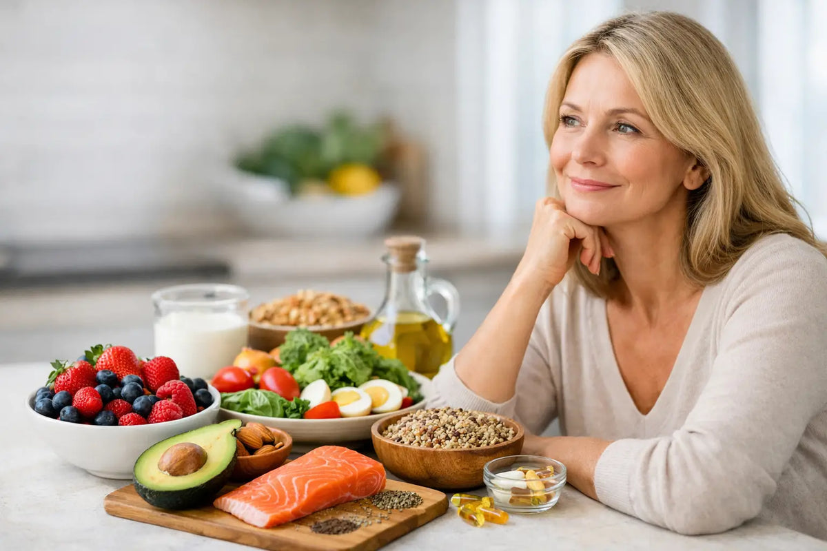 Guia de nutrientes para menopausa no dia a dia