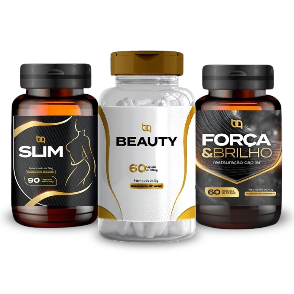 Kit Suplementos Essenciais para Beleza, Energia e Controle de Peso