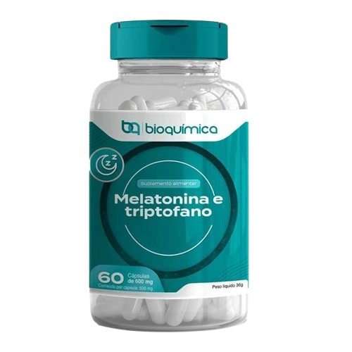 Melatonina e Triptofano Bioquímica 60caps – descanso restaurador e disposição ao despertar