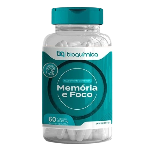Memória e Foco Bioquímica 60caps – com cafeína na medida certa e vitamina B6 para concentração e desempenho mental