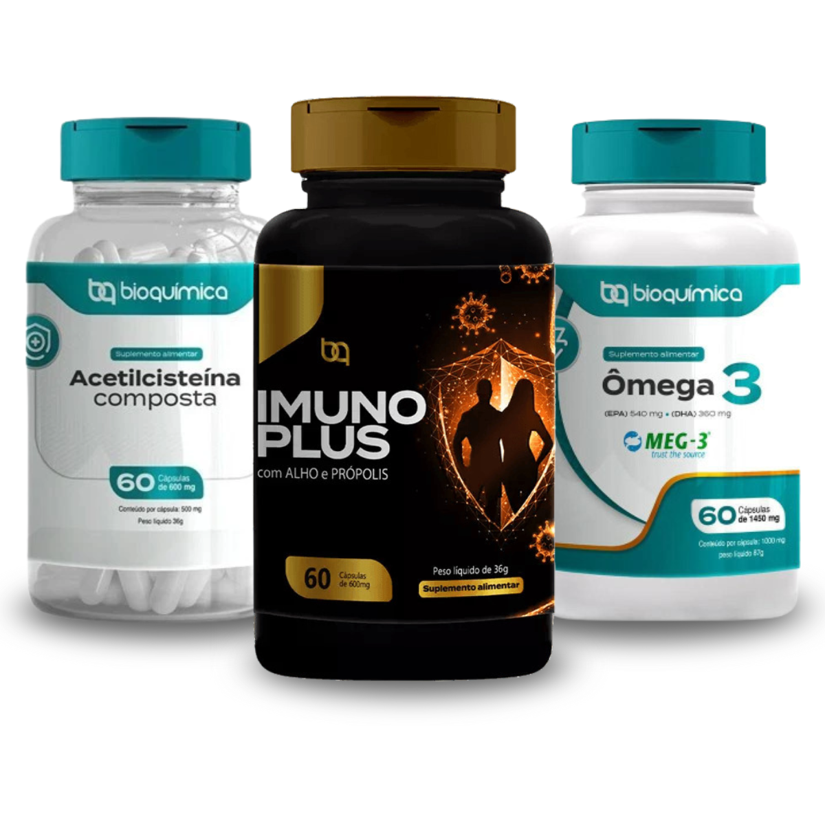 Kit Saúde Suplementos para Coração, Imunidade e Energia Diária