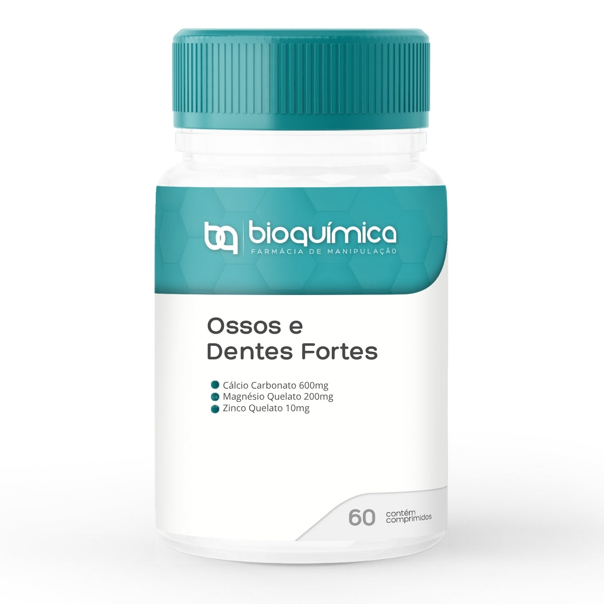 Cálcio 600mg, Magnésio 200mg, Zinco 10mg para Ossos e Dentes