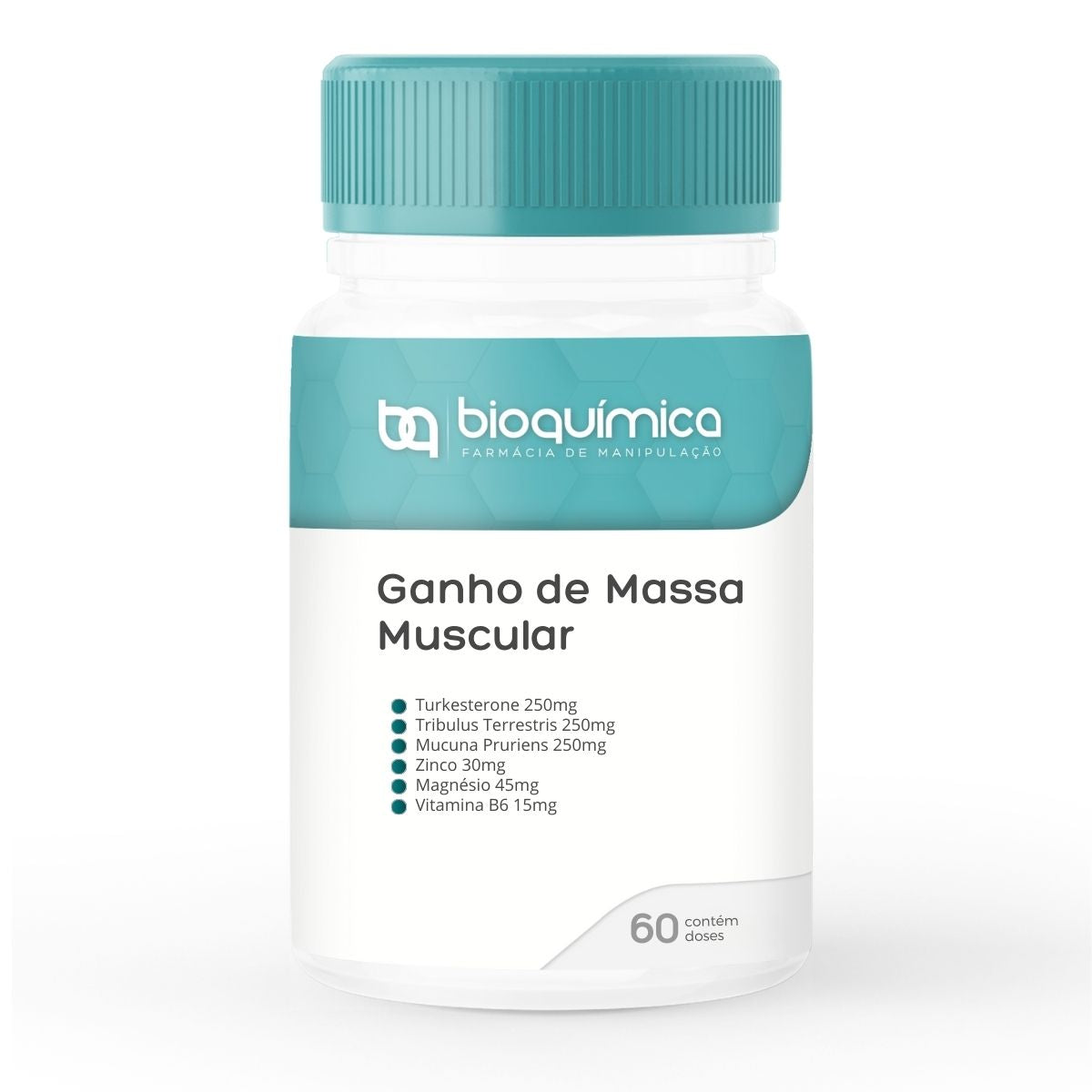 Apoie seu desempenho esportivo com Turkesterone (250mg), Tribulus Terrestris e micronutrientes. Foco em força, resistência e recuperação. 60 doses.