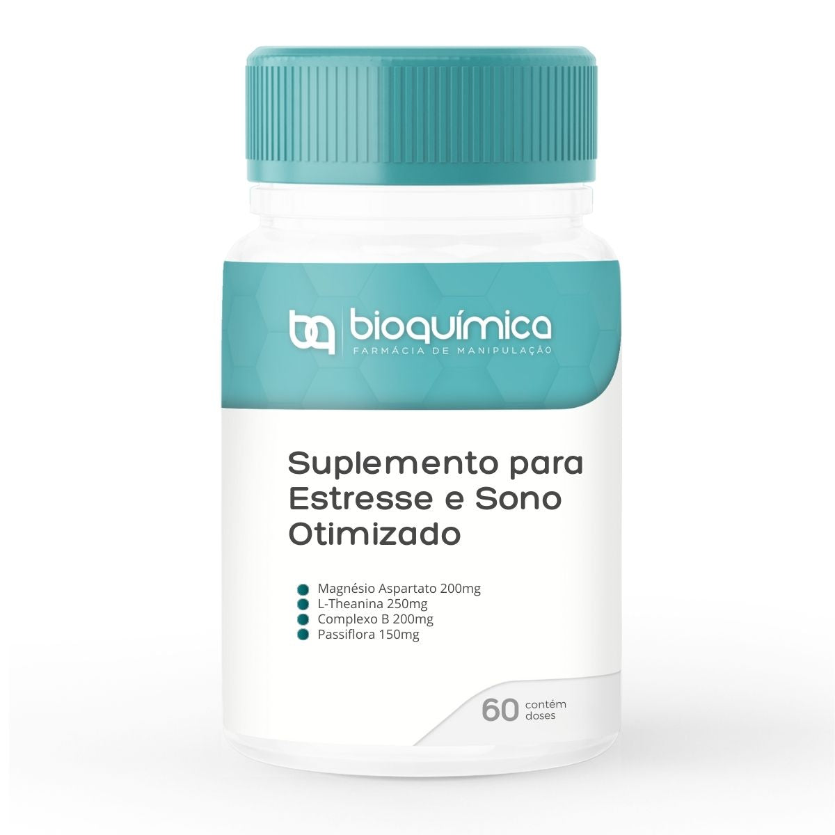 Alivie o estresse e durma melhor! Suplemento com Magnésio, L-Theanina e Passiflora. Promove relaxamento, foco e sono reparador sem sedação. 60 doses Bioquímica.