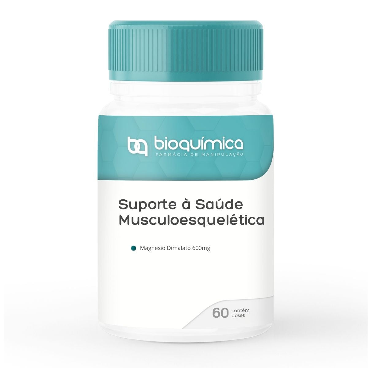 Magnesio Dimalato 600mg de alta absorção. Suporte essencial para função muscular, alívio da dor e fibromialgia, otimizando a energia celular com ácido málico.